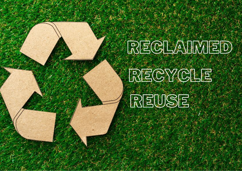 reclaimed, recycled, reused poster