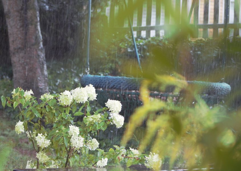 a garden in the rain for will outdoor furniture get ruined in the rain blog